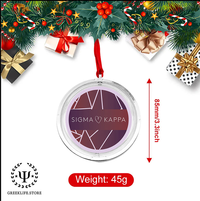 Sigma Kappa Christmas Reversible Flat Round Ornament