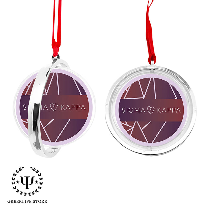 Sigma Kappa Christmas Reversible Flat Round Ornament