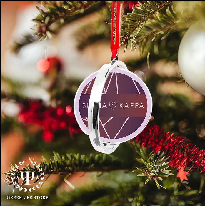 Sigma Kappa Christmas Reversible Flat Round Ornament