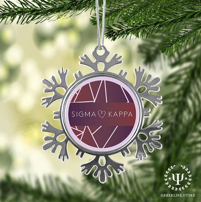 Sigma Kappa Christmas Ornament - Snowflake Metal