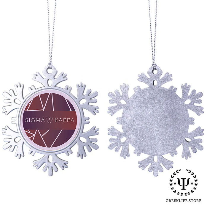 Sigma Kappa Christmas Ornament - Snowflake Metal