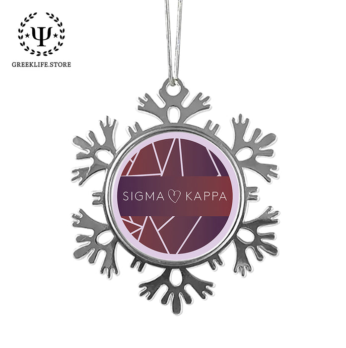 Sigma Kappa Christmas Ornament - Snowflake Metal