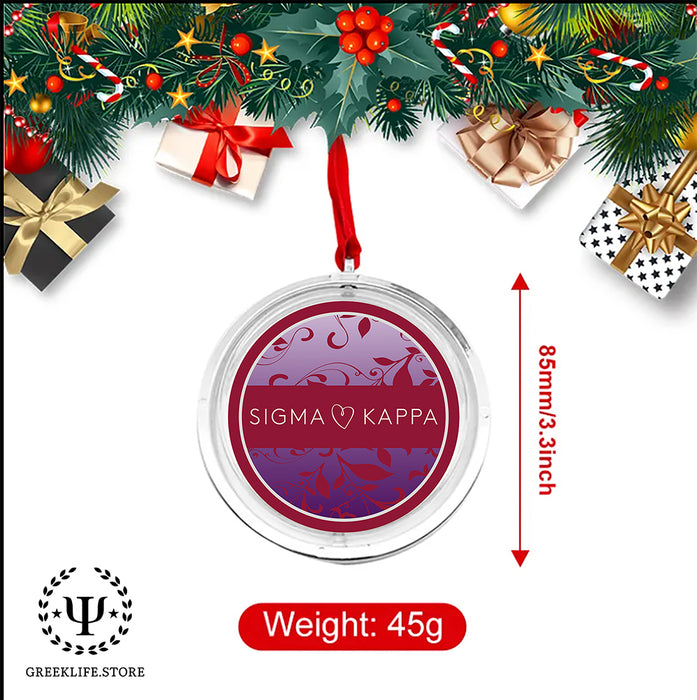 Sigma Kappa Christmas Reversible Flat Round Ornament