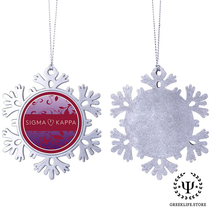 Sigma Kappa Christmas Ornament - Snowflake Metal