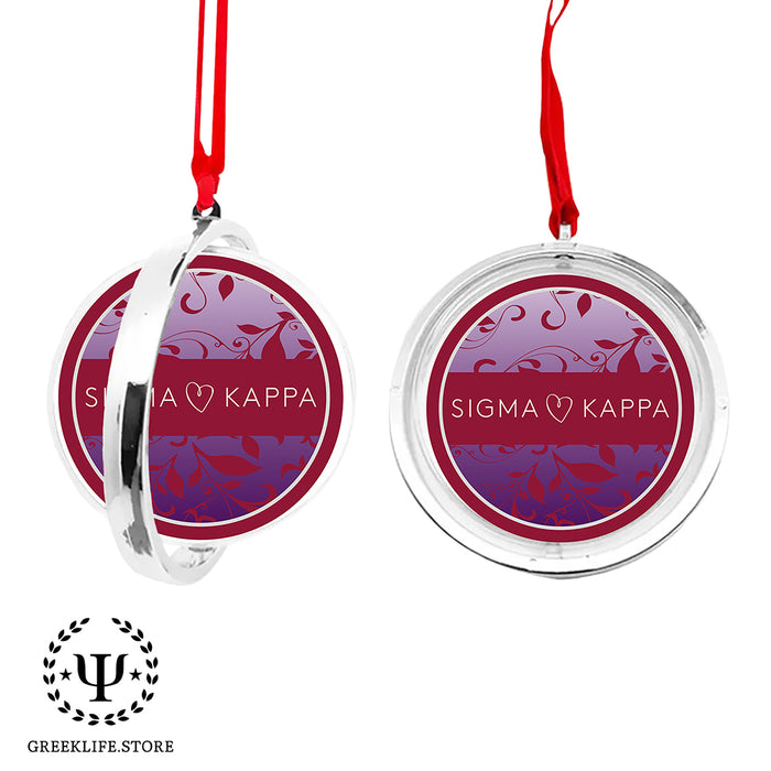 Sigma Kappa Christmas Reversible Flat Round Ornament