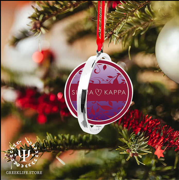 Sigma Kappa Christmas Reversible Flat Round Ornament