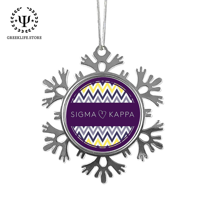 Sigma Kappa Christmas Ornament - Snowflake Metal