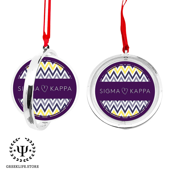 Sigma Kappa Christmas Reversible Flat Round Ornament