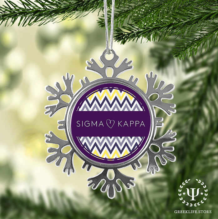 Sigma Kappa Christmas Ornament - Snowflake Metal
