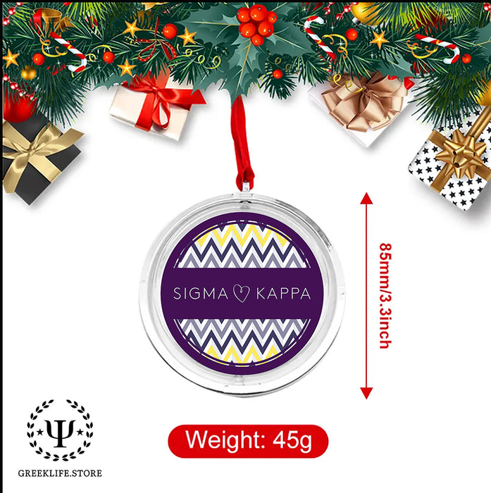 Sigma Kappa Christmas Reversible Flat Round Ornament