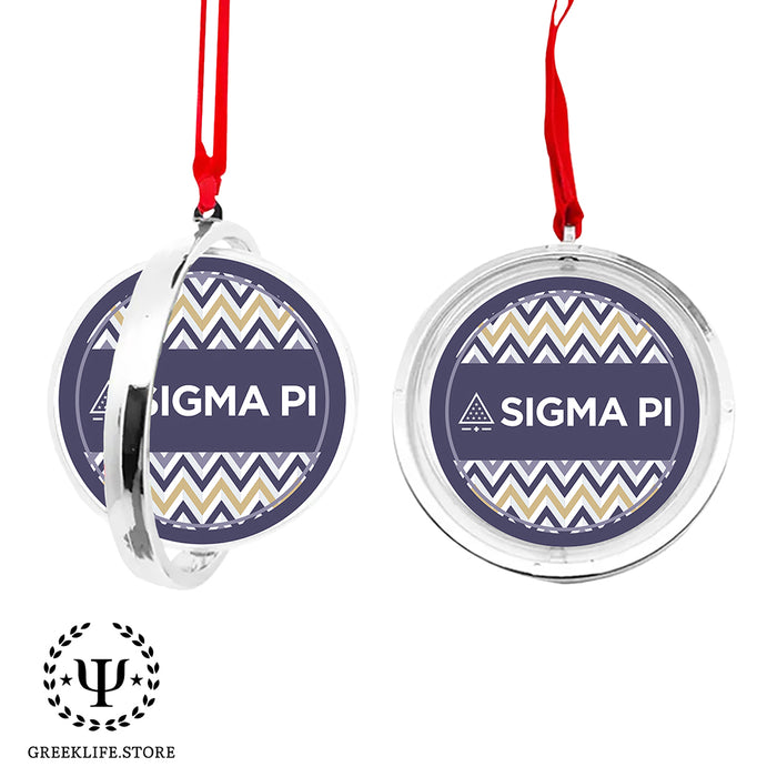 Sigma Pi Christmas Reversible Flat Round Ornament