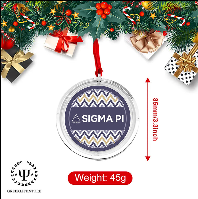 Sigma Pi Christmas Reversible Flat Round Ornament