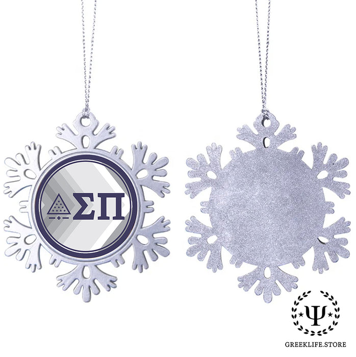Sigma Pi Christmas Ornament - Snowflake Metal