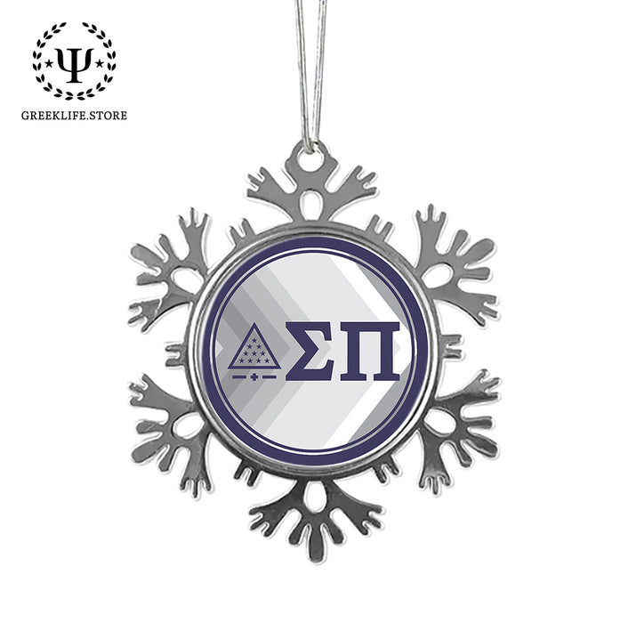 Sigma Pi Christmas Ornament - Snowflake Metal