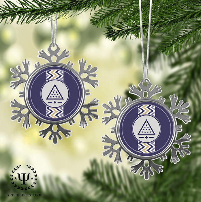 Sigma Pi Christmas Ornament - Snowflake Metal