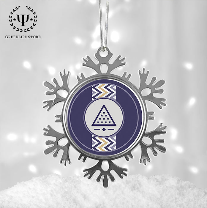 Sigma Pi Christmas Ornament - Snowflake Metal