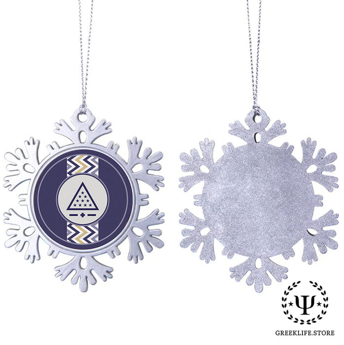 Sigma Pi Christmas Ornament - Snowflake Metal