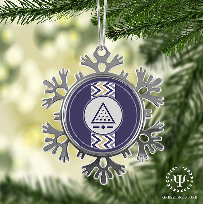 Sigma Pi Christmas Ornament - Snowflake Metal