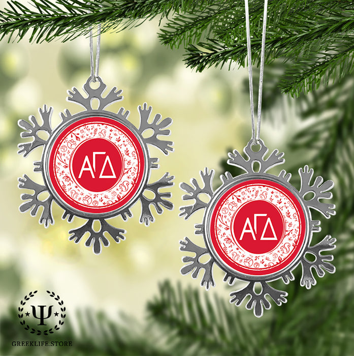 Alpha Gamma Delta Christmas Ornament - Snowflake Metal