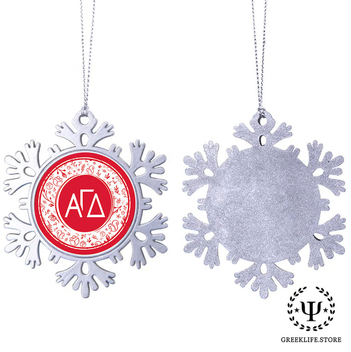 Alpha Gamma Delta Christmas Ornament - Snowflake Metal