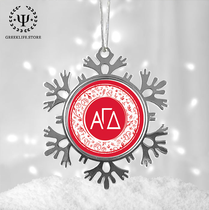 Alpha Gamma Delta Christmas Ornament - Snowflake Metal