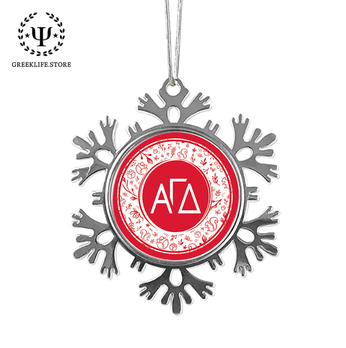 Alpha Gamma Delta Christmas Ornament - Snowflake Metal