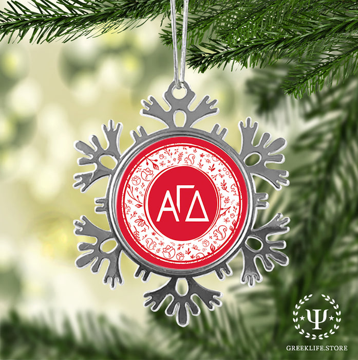 Alpha Gamma Delta Christmas Ornament - Snowflake Metal
