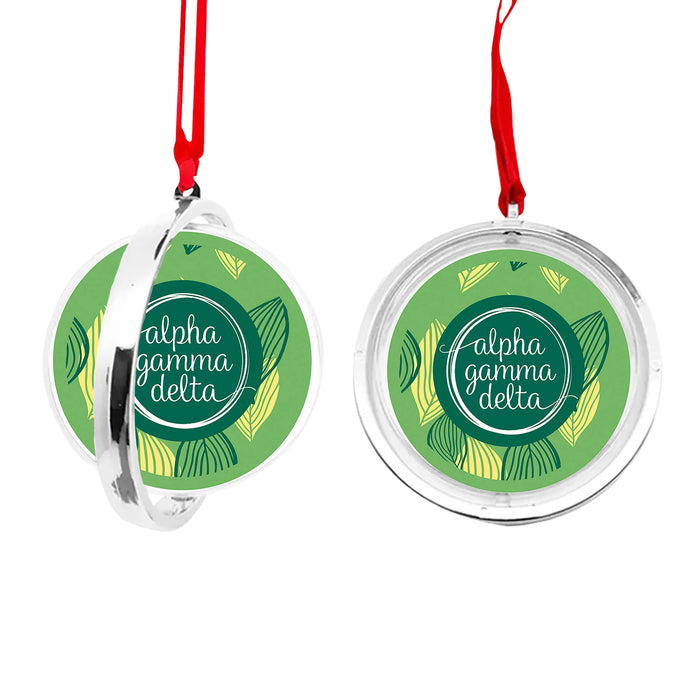 Alpha Gamma Delta Christmas Reversible Flat Round Ornament