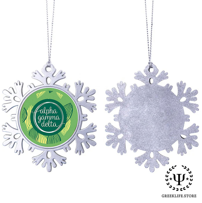 Alpha Gamma Delta Christmas Ornament - Snowflake Metal
