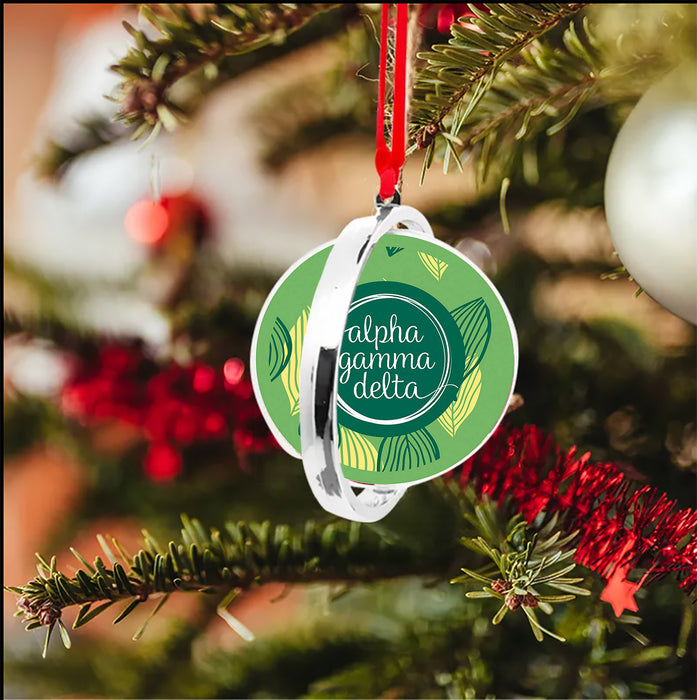Alpha Gamma Delta Christmas Reversible Flat Round Ornament