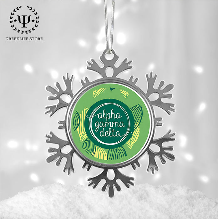 Alpha Gamma Delta Christmas Ornament - Snowflake Metal