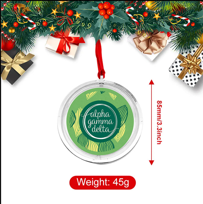 Alpha Gamma Delta Christmas Reversible Flat Round Ornament