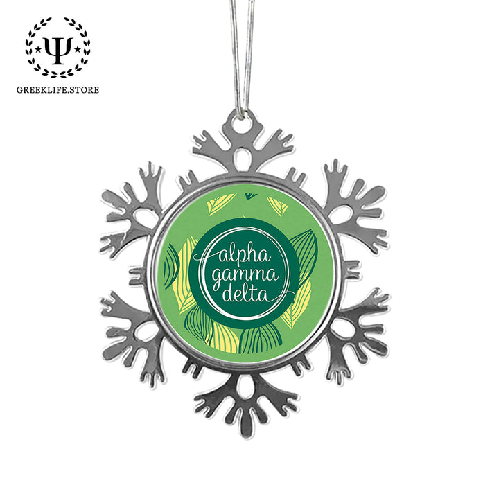 Alpha Gamma Delta Christmas Ornament - Snowflake Metal