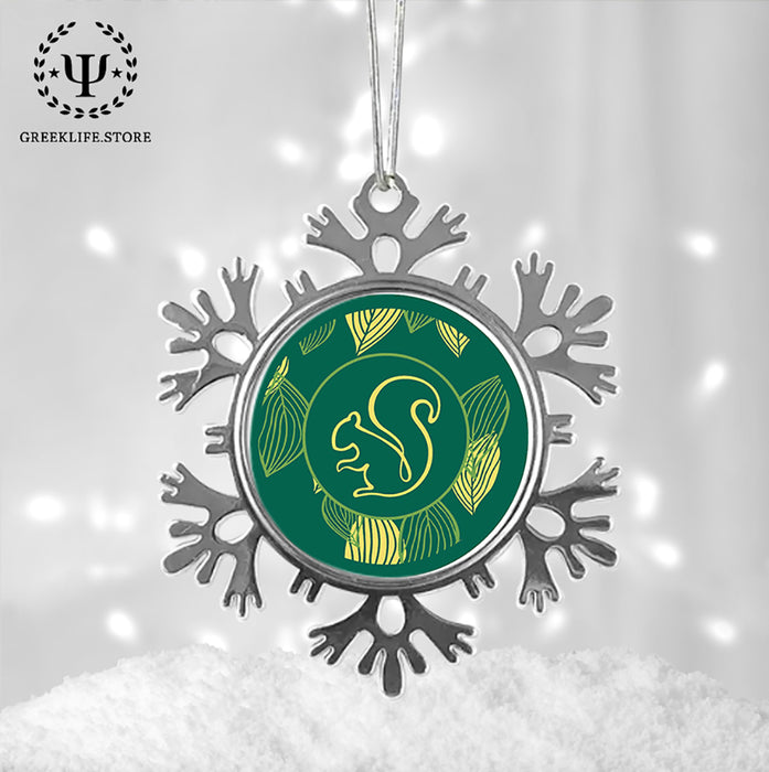 Alpha Gamma Delta Christmas Ornament - Snowflake Metal