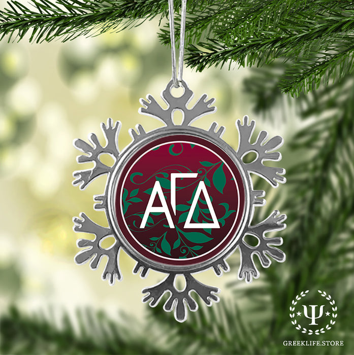 Alpha Gamma Delta Christmas Ornament - Snowflake Metal