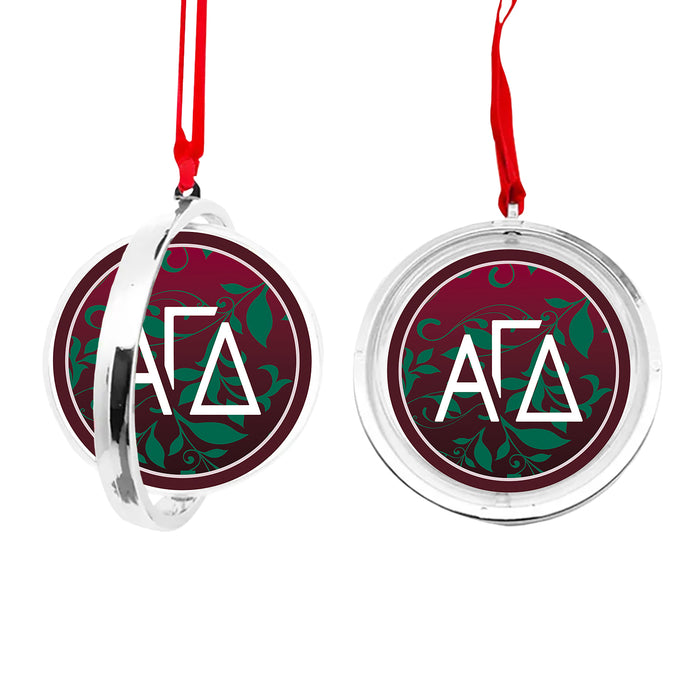 Alpha Gamma Delta Christmas Reversible Flat Round Ornament