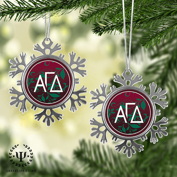 Alpha Gamma Delta Christmas Ornament - Snowflake Metal