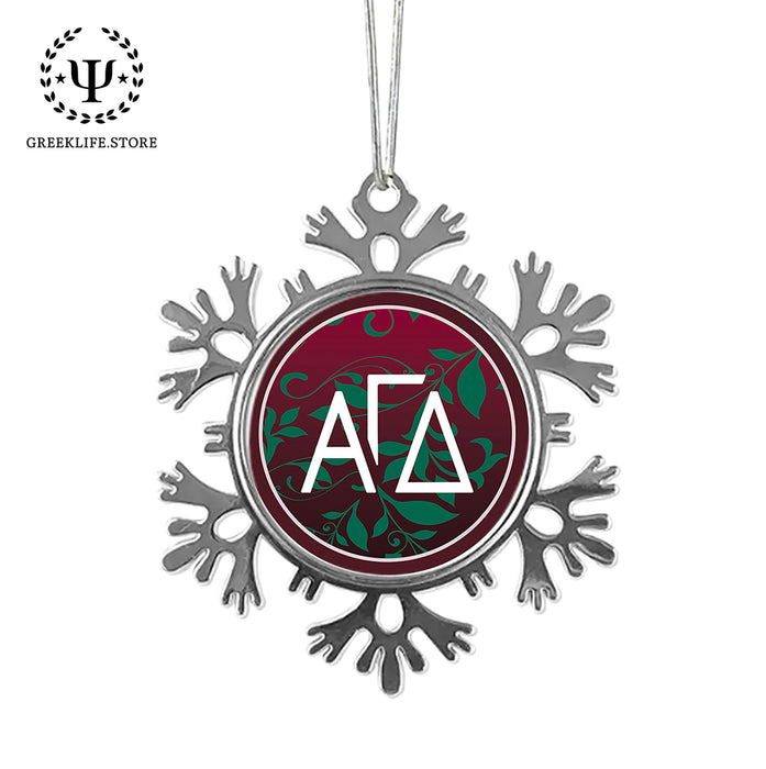 Alpha Gamma Delta Christmas Ornament - Snowflake Metal