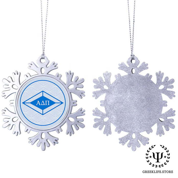 Alpha Delta Pi Christmas Ornament - Snowflake Metal