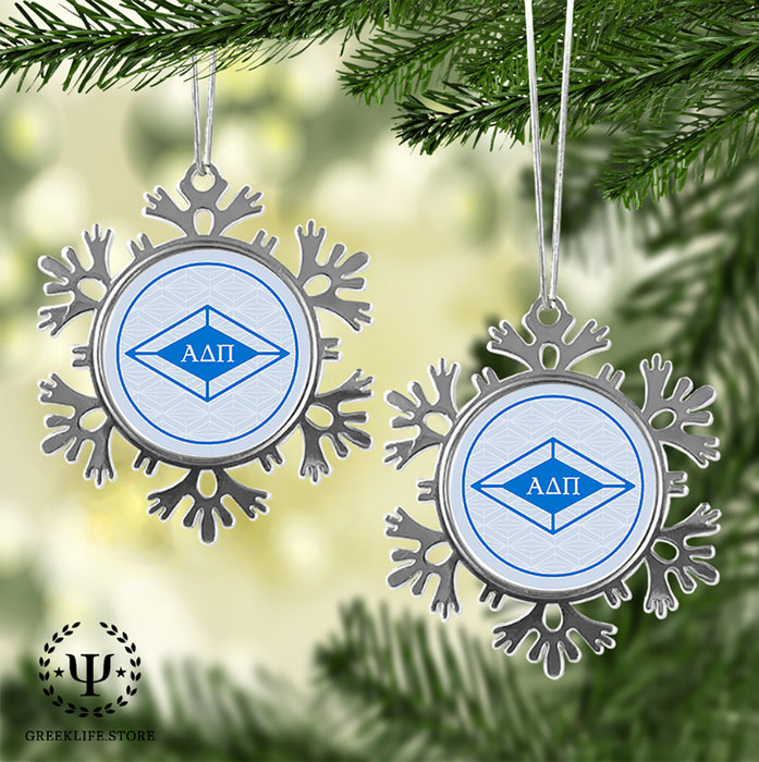 Alpha Delta Pi Christmas Ornament - Snowflake Metal