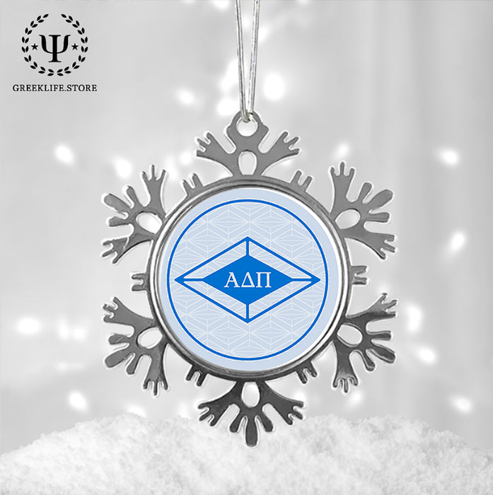 Alpha Delta Pi Christmas Ornament - Snowflake Metal