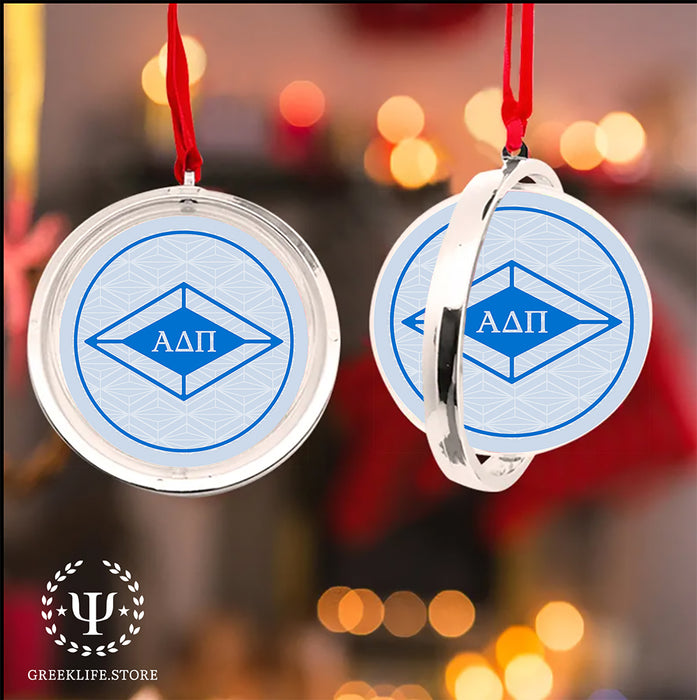 Alpha Delta Pi Christmas Reversible Flat Round Ornament
