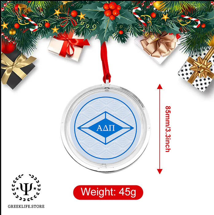 Alpha Delta Pi Christmas Reversible Flat Round Ornament