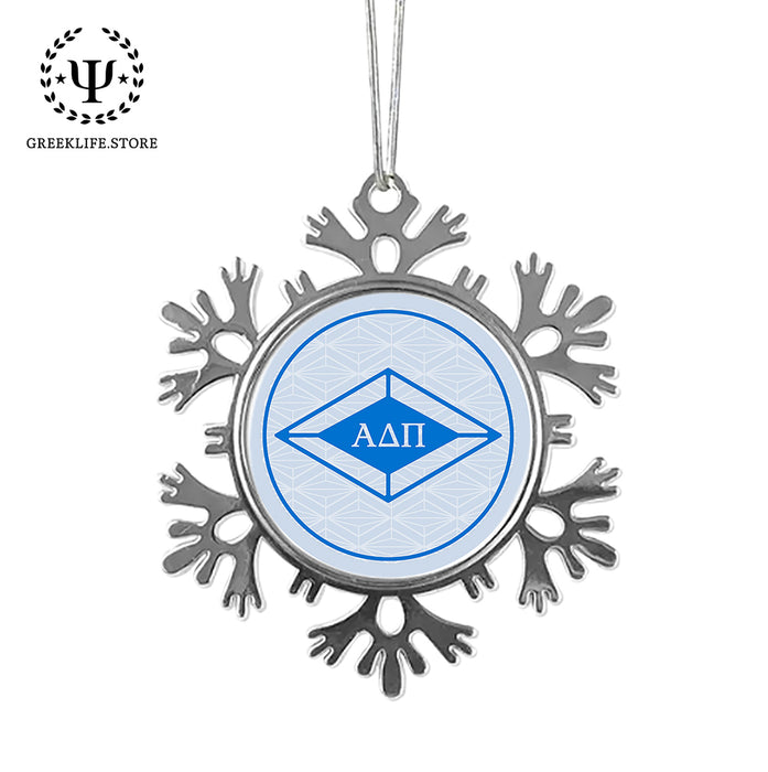 Alpha Delta Pi Christmas Ornament - Snowflake Metal