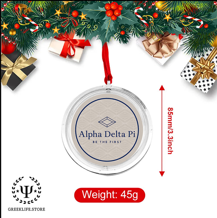 Alpha Delta Pi Christmas Reversible Flat Round Ornament