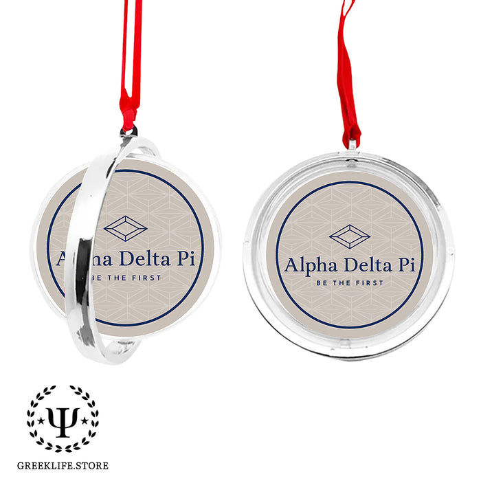 Alpha Delta Pi Christmas Reversible Flat Round Ornament