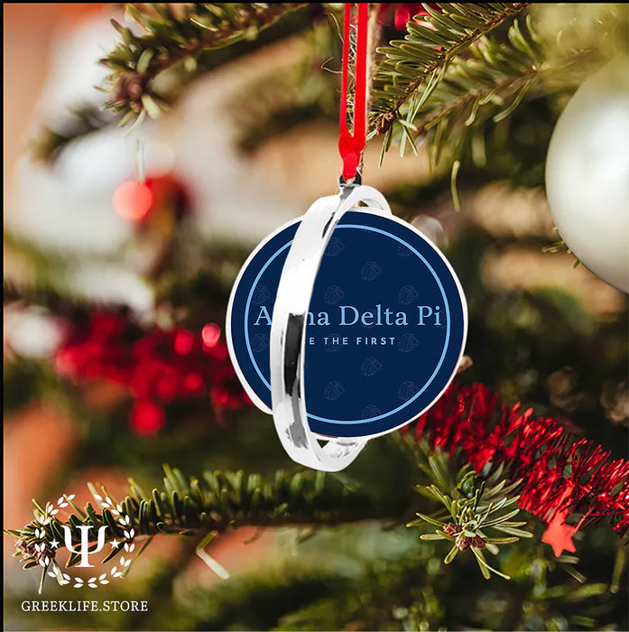 Alpha Delta Pi Christmas Reversible Flat Round Ornament