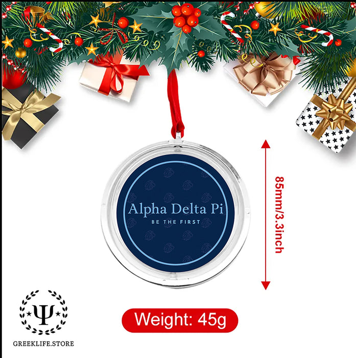 Alpha Delta Pi Christmas Reversible Flat Round Ornament