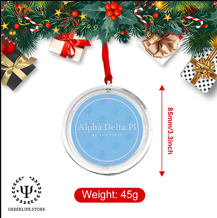 Alpha Delta Pi Christmas Reversible Flat Round Ornament
