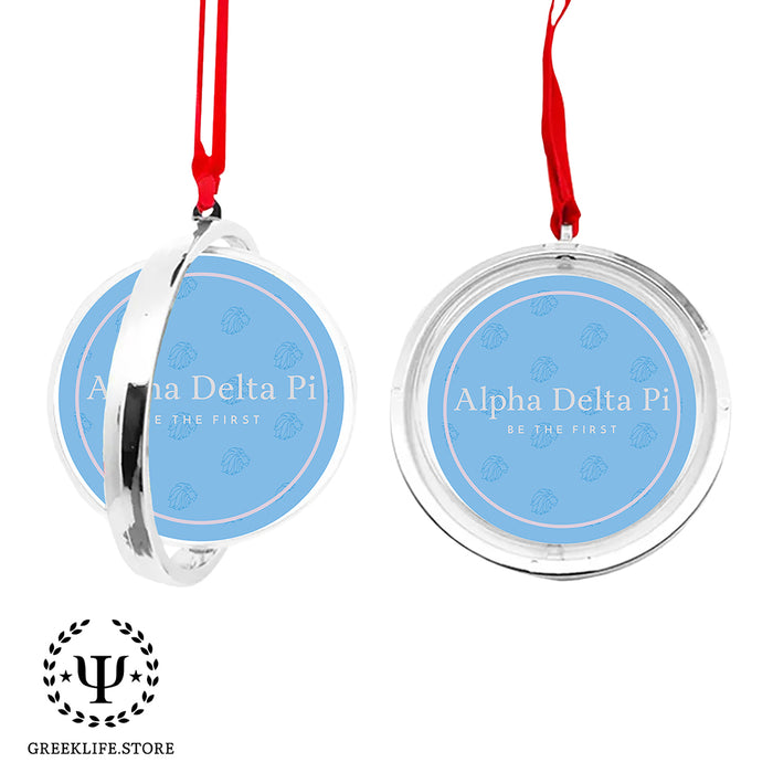 Alpha Delta Pi Christmas Reversible Flat Round Ornament